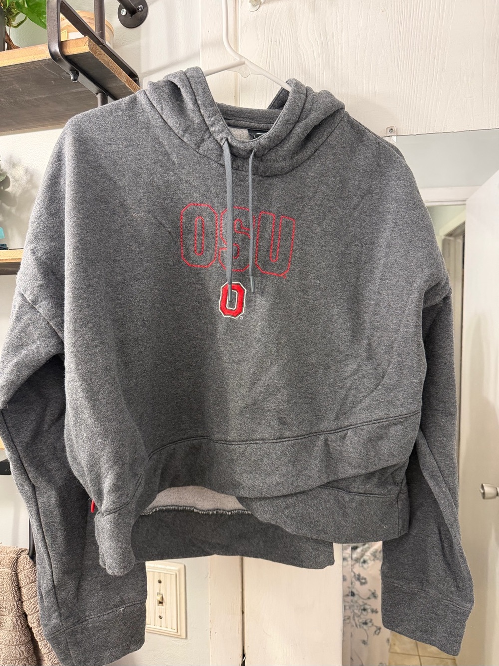 Nike Gray OSU Crewneck Hoodie with Red Logo
